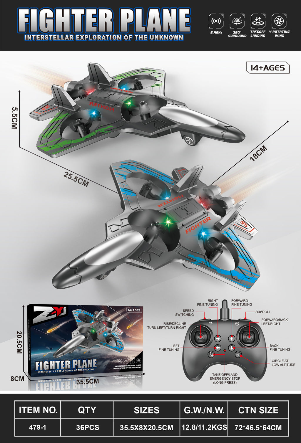 Super advanced remote control fighter jet kids toys